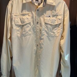 Soft yellow Dakota Grizzly outdoor shirt sz Large